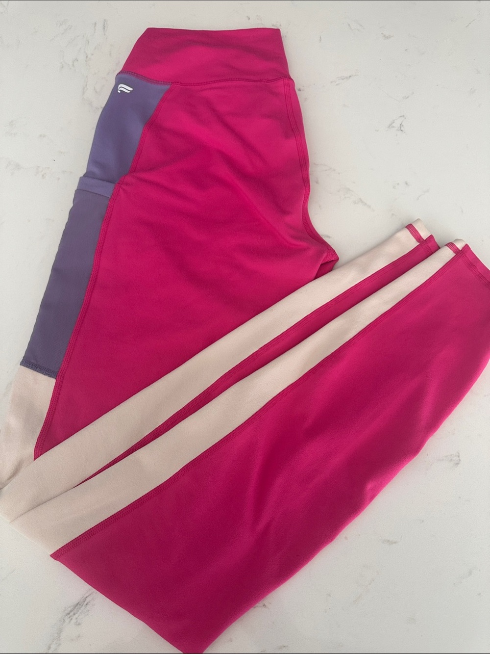 Fabletics PowerHold Fuchsia Leggings. Tall length